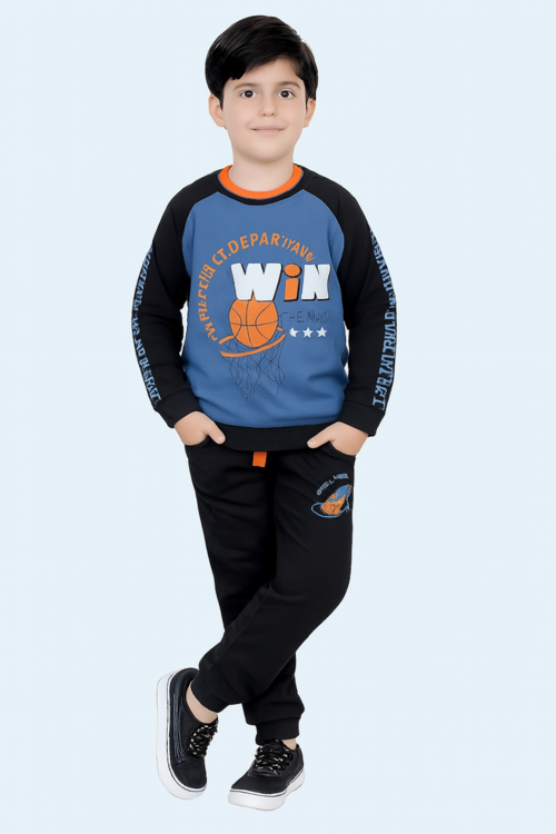 Full sleeve t-shirt and pajama set for boys-Blue (Size-8-9 YEAR) |